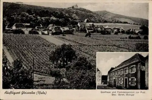 Ak Gleisweiler in der Pfalz, Gasthaus zur Post, Totalansicht