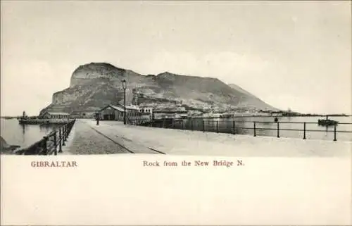 Ak Gibraltar, Felsen von der neuen Brücke nach Norden