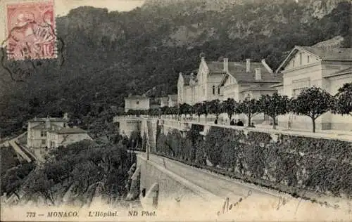 Ak Monaco, L'Hôpital, vue extérieure