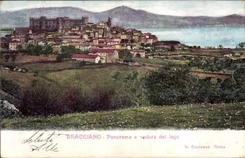 Künstler Ak Bracciano Lazio, Panorama