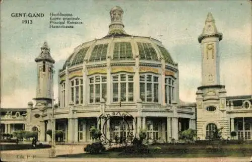 Ak Gent Gent Ostflandern, Weltausstellung 1913, Haupteingang