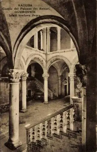 Ak Ragusa Dubrovnik Kroatien, Säulengang, Palazzo dei Rettori