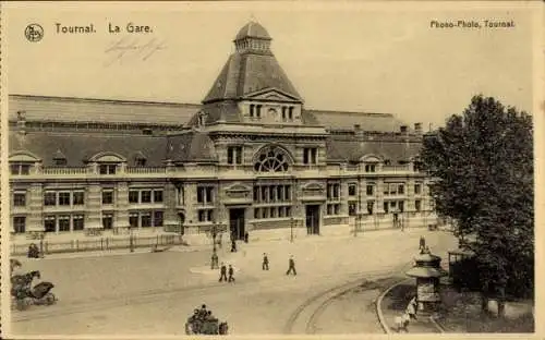 Ak Tournai Wallonien Hennegau, Bahnhof