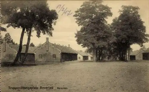 Ak Beverloo Beverlo Beringen Flandern Limburg, Rue Goethals, Logement de la Troupe