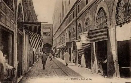 Ak Tunis Tunesien, Straßenpartie, Souk el Bey