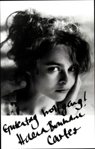 Ak Schauspielerin Helena Bonham Carter, Portrait, Autogramm