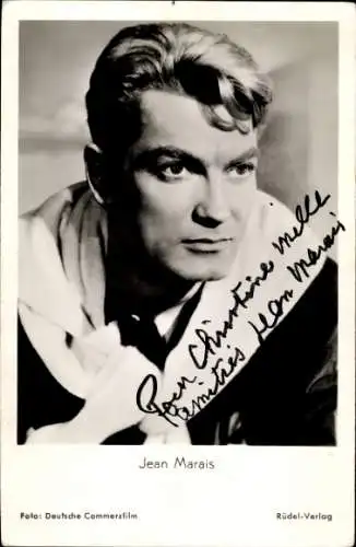 Ak Schauspieler Jean Marais, Film Einmal nur leuchtet die Liebe, Portrait, Autogramm