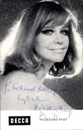 Ak Schauspielerin Hildegard Knef, Portrait, Autogramm