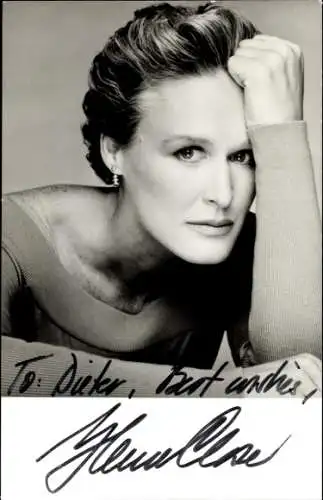 Ak Schauspielerin Glenn Close, Portrait, Autogramm