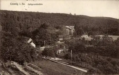 Ak Coswig in Sachsen, Spitzgrundmühle