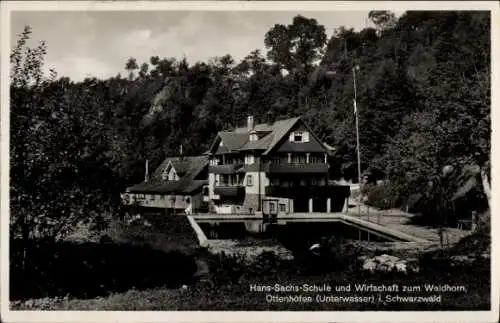 Ak Ottenhöfen im Schwarzwald, Hans-Sachs-Schule, Wirtschaft zum Waldhorn