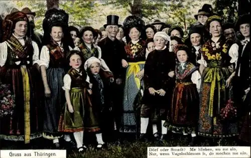 Ak Menschen in Thüringer Volkstrachten, Gruppenbild