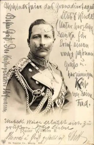 Ak Kaiser Wilhelm II., Portrait, Uniform