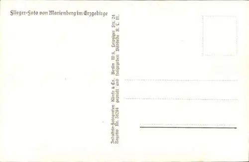 Ak Marienberg im Erzgebirge Sachsen, Fliegeraufnahme, Stadtpanorama, Klinke & Co. 10736