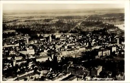 Ak Dessau in Sachsen Anhalt, Fliegeraufnahme