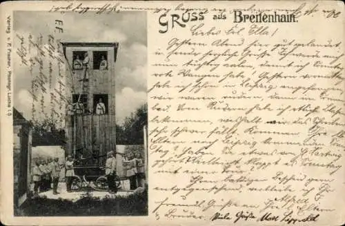 Ak Breitenhain Lucka im Altenburger Land, Feuerwehrturm