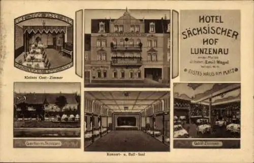 Ak Lunzenau in Sachsen, Hotel Sächsischer Hof, Gastzimmer, Konzertsaal
