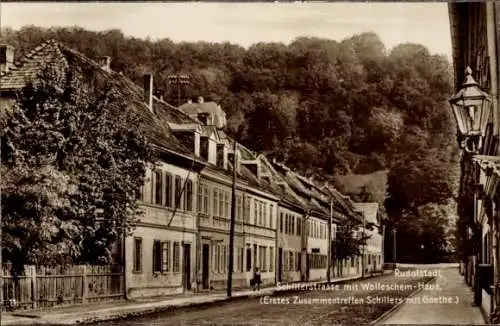 Ak Rudolstadt in Thüringen, Schillerstraße mit Wolleschem Haus