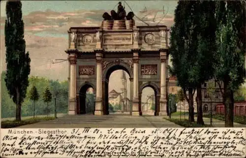 Litho München Bayern, Siegestor