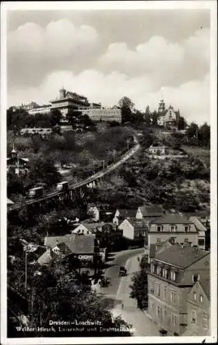 Ak Dresden Loschwitz, Weißer Hirsch, Luisenhof, Drahtseilbahn