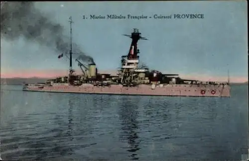 Ak Französisches Kriegsschiff, Provence, Cuirasse