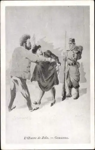 Künstler Ak The Work of Zola, Germinal