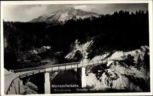 Ak Frankenfels an der Mariazellerbahn in Niederösterreich, Erlaufklause, Oetscher