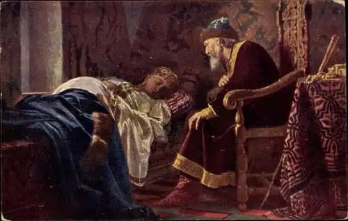 Künstler Ak Repin, Kranke Prinzessin, Zar