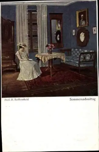 Künstler Ak Reifferscheid, Heinrich, Sommernachmittag, lesende Frau, Primus 3112