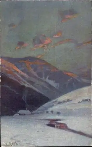 Künstler Ak Reiss, Fritz, Winter im Schwarzwald