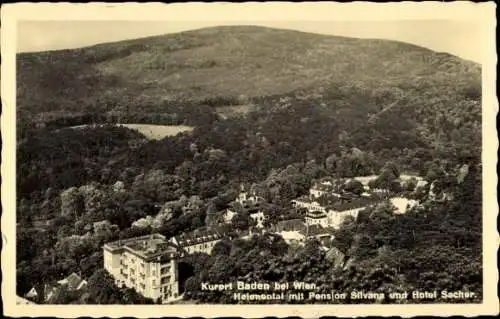 Ak Baden bei Wien in Niederösterreich, Helenental mit Pension Silvana und Hotel Sacher