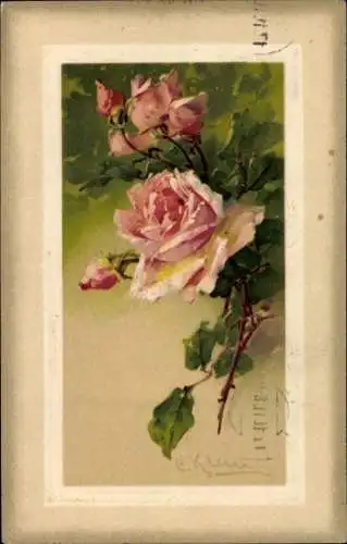 Künstler Ak Klein, Catharina, Rosenblüten