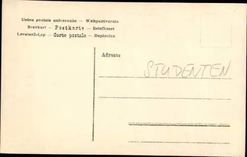 Studentika Foto Ak Gruppenbild der Studenten in Uniformen