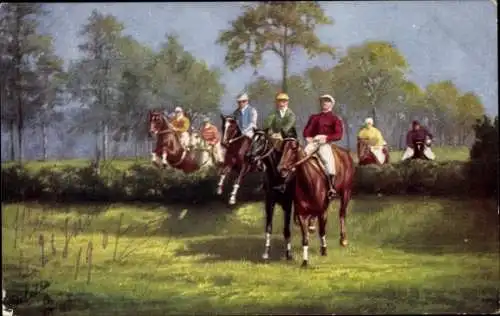 Ak Springreiten, Hindernisrennen, Endspurt, Pferde, Tuck 9118