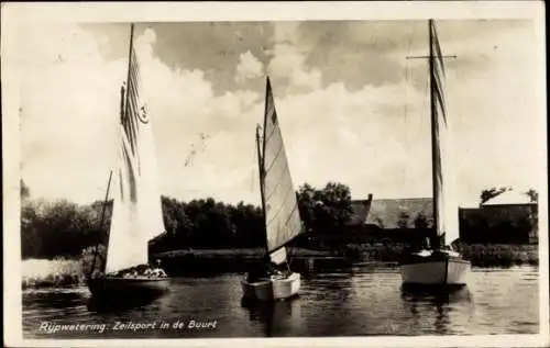 Ak Segelboote, Segelpartie, Wasserpartie