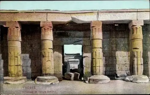 Ak Theben Ägypten, Kolonnaden, Tempel