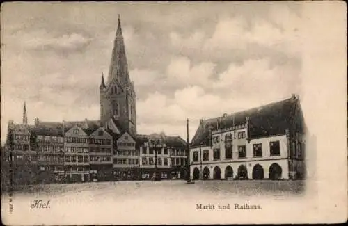 Ak Kiel, Markt, Rathaus