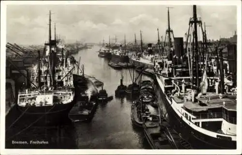 Ak Hansestadt Bremen, Freihafen