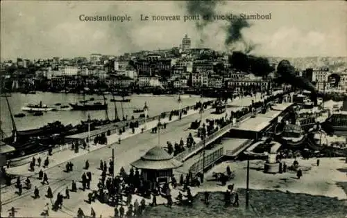 Ak Konstantinopel Istanbul Türkei, Galata Brücke