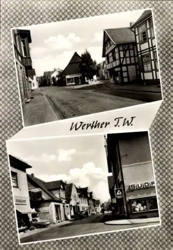 Ak Werther in Westfalen, Straße, Fachwerkhaus, Geschäfte