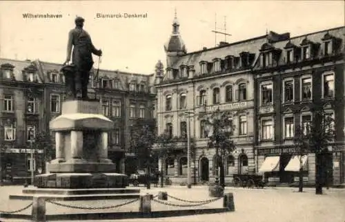 Ak Wilhelmshaven, Bismarck-Denkmal, Hotel Deutscher Hof
