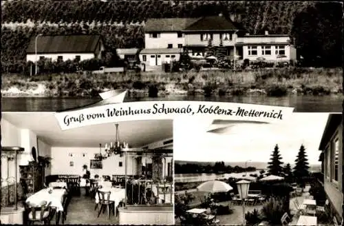 Ak Metternich Koblenz am Rhein, Weinhaus Schwaab