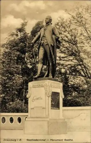 Ak Straßburg Elsass Bas Rhin, Goethedenkmal