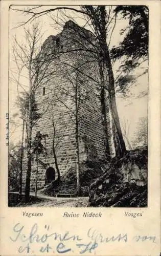 Ak Oberhaslach Elsass Bas Rhin, Ruine Nideck