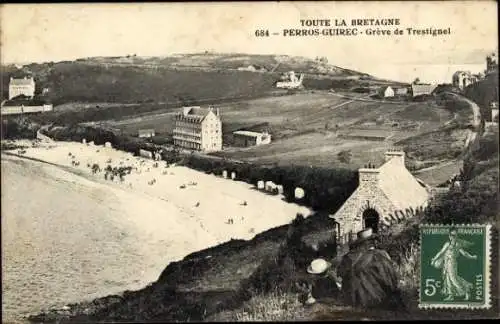 Ak Perros Guirec Côtes-d’Armor, Greve de Trestignel