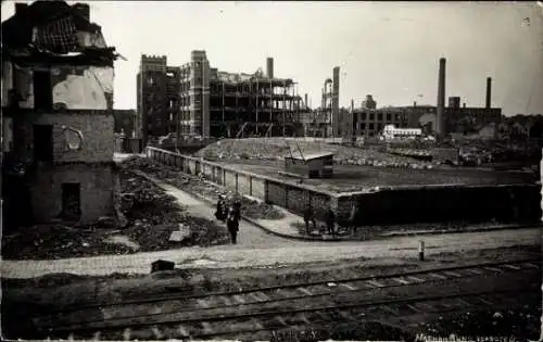 Ak Lille Nord, Kriegszerstörungen, I. WK, Bahnschienen