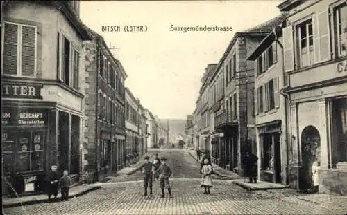 Ak Bitche Bitsch Lothringen Moselle, Saargemünderstraße, Kinder