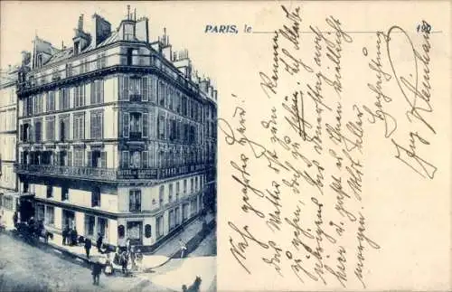 Ak Paris II., Hotel de Baviere, 11, Rue Richer, 17, Rue du Conservatoire