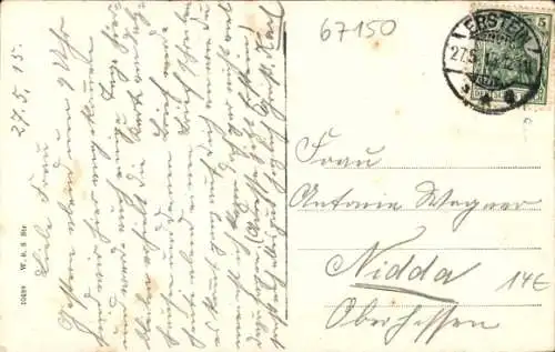 Ak Erstein Elsass Bas Rhin, Stadteingang, Straßenpartie