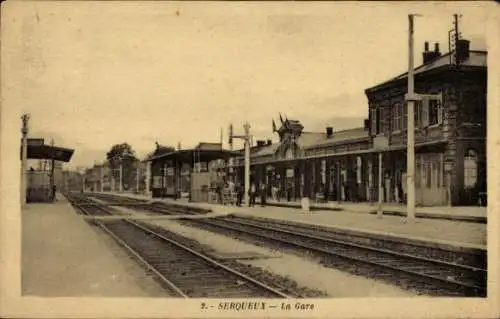 Ak Serqueux Seine Maritime, Bahnhof